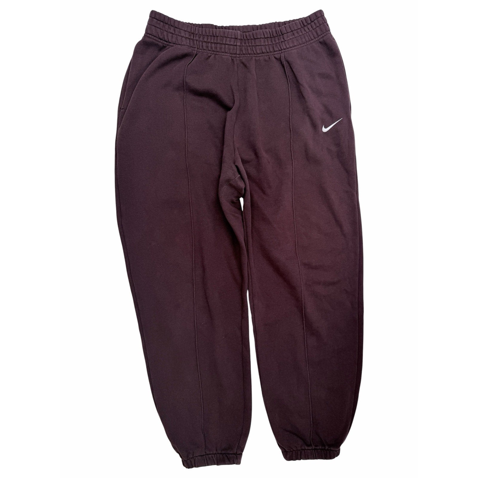 Nike Sweatpants Mens Large Brown Embroidered Swoosh Jogger Fleece Lounge Pants