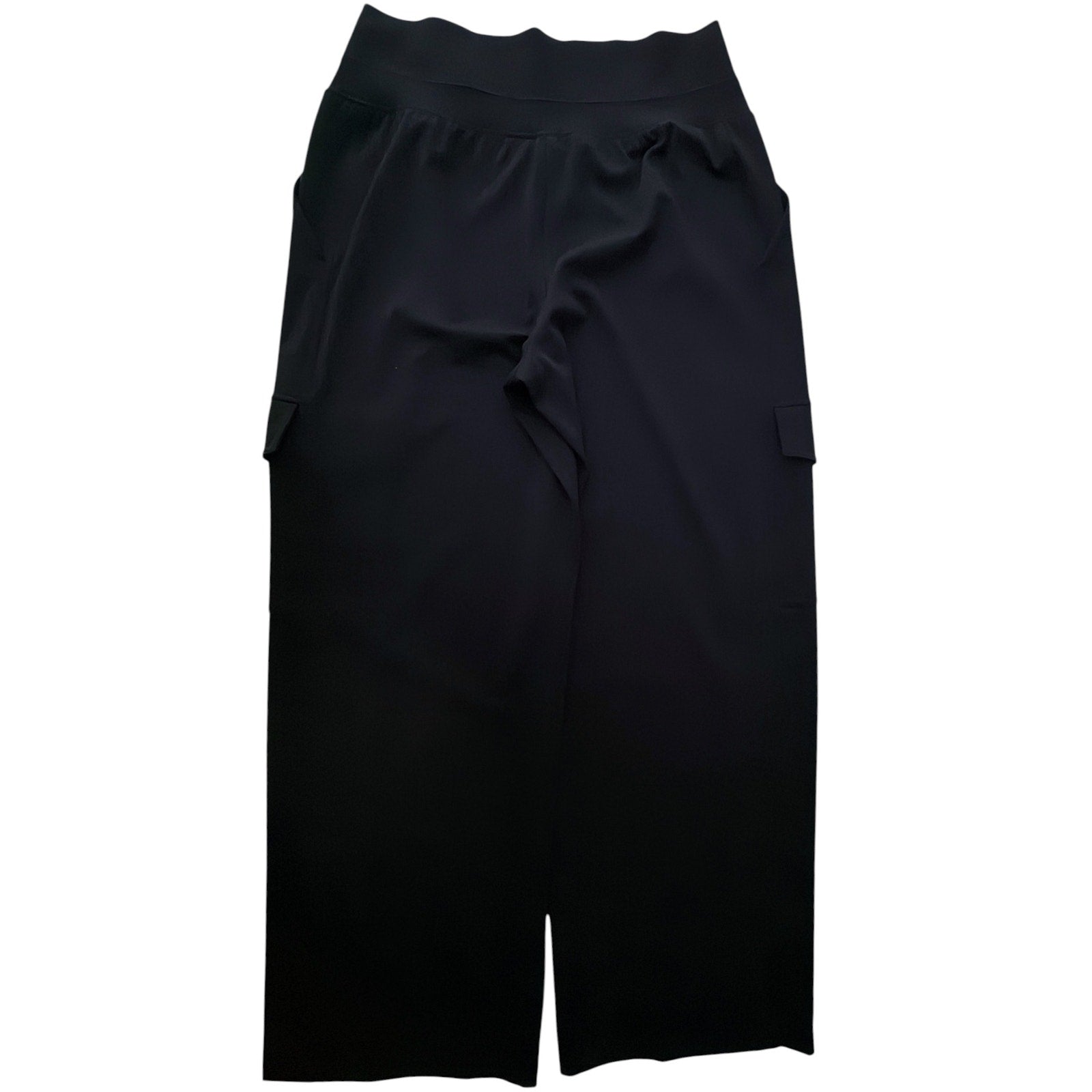 Athleta Wide Leg Cargo Pants Womens Medium Black Stretch Athleisure