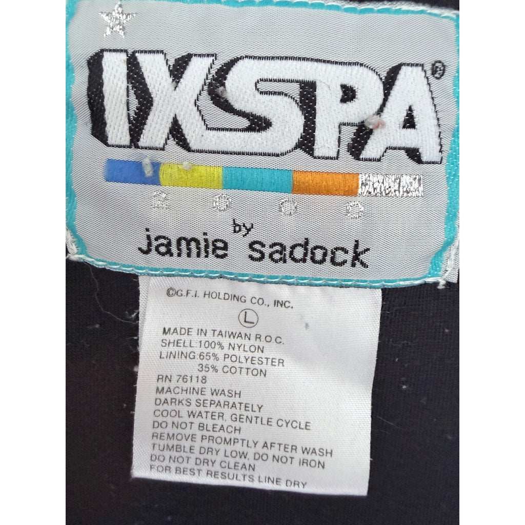 Ixspa Vintage Windbreaker Jacket Mens Large Gray Abstract Full Zip Retro 90s