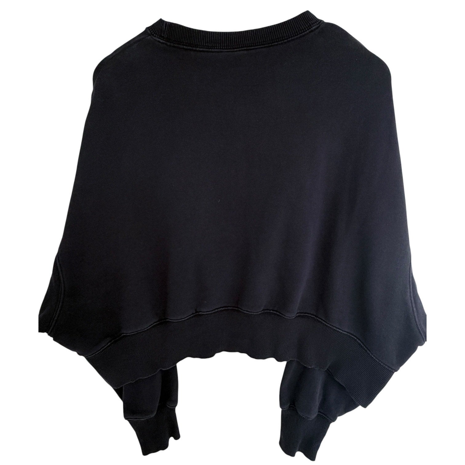Nike Mini Swoosh Cropped Sweatshirt Womens Small Black Fleece Crewneck