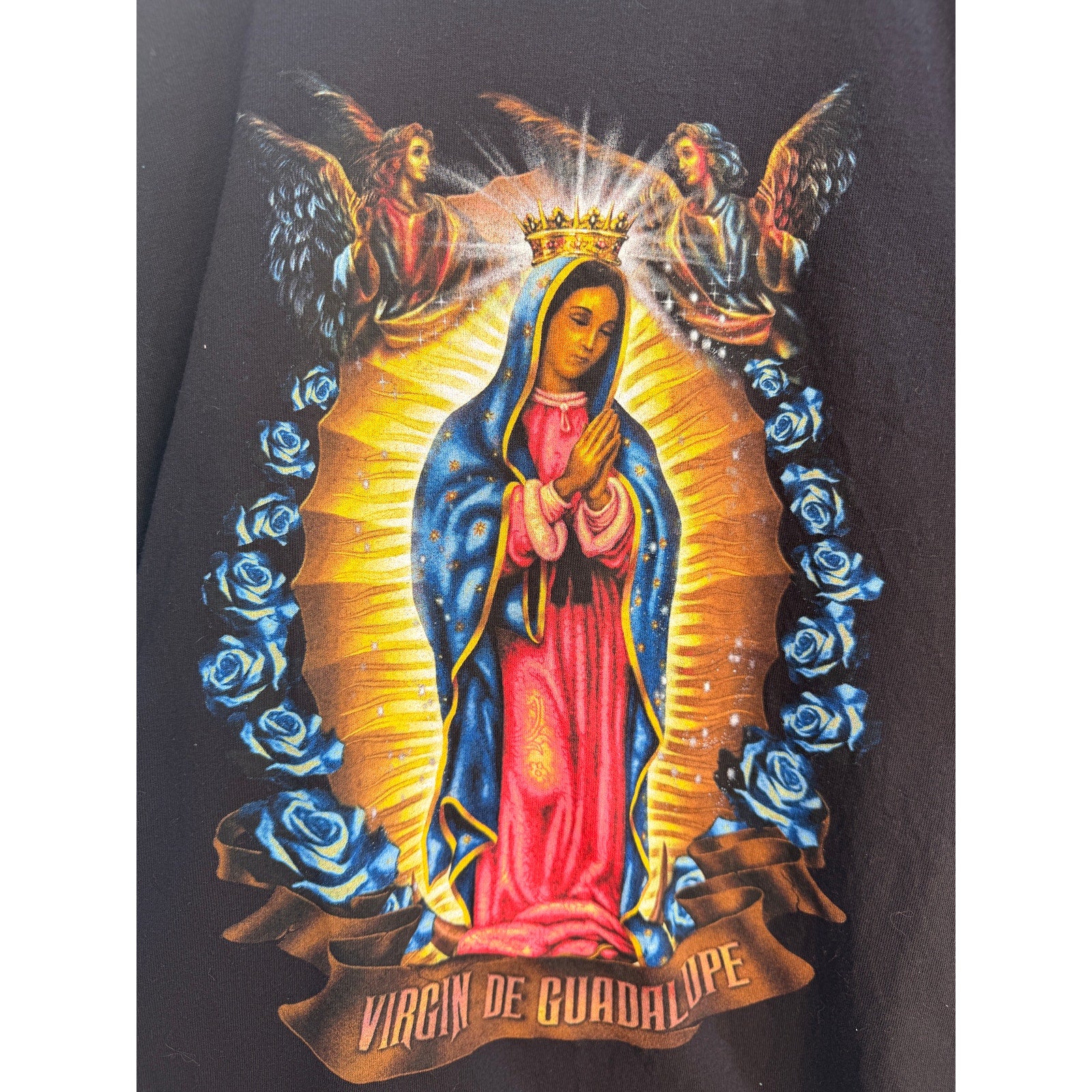 Virgin De Guadalupe Religious Graphic T Shirt Tennessee River Mens L