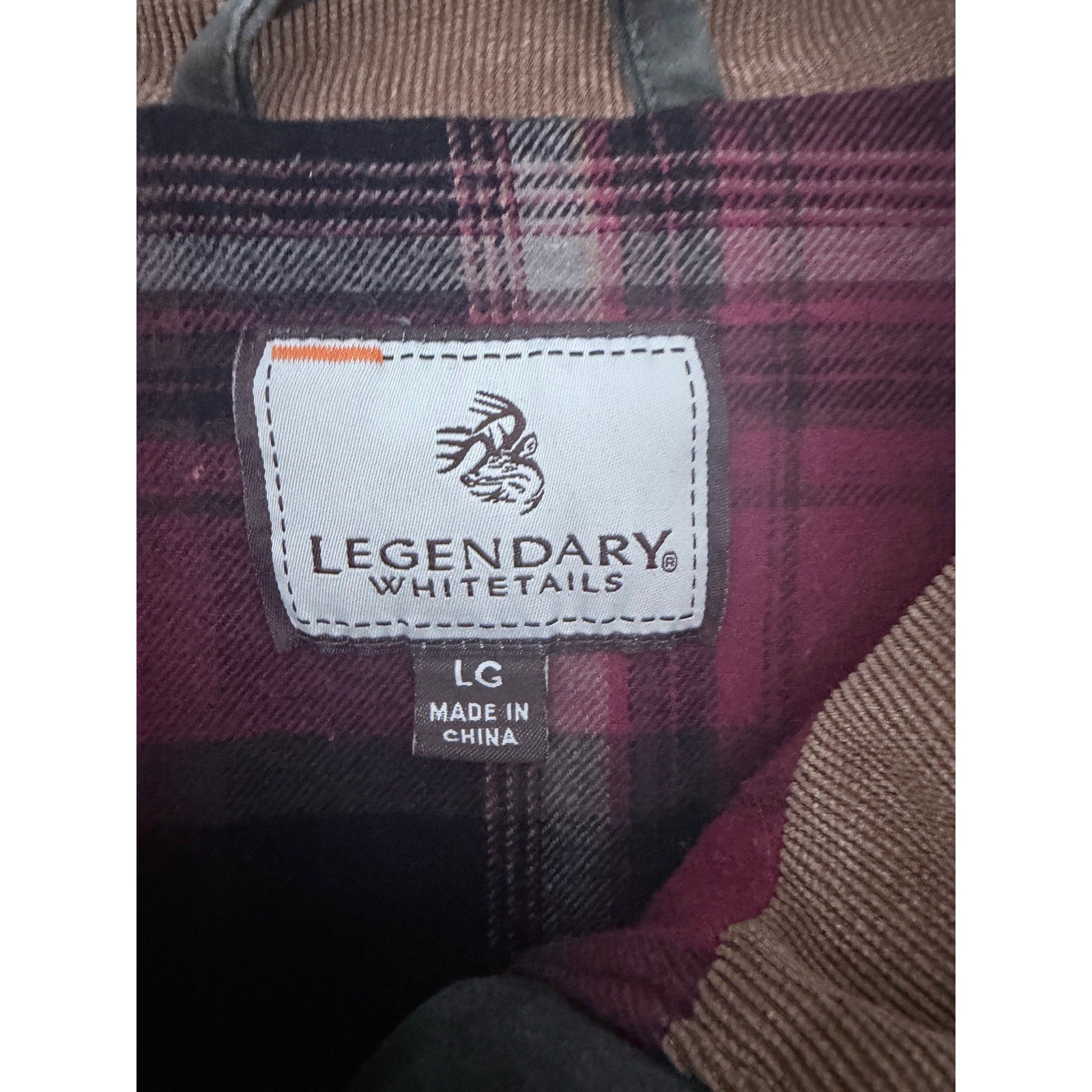 Legendary Whitetails Jacket Mens Large Green Plaid Lined Utility Coat