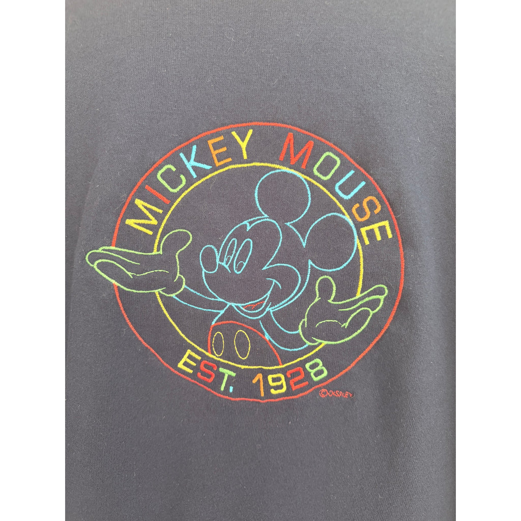 Vintage Mickey Mouse Crewneck Sweatshirt Mens Large Navy USA Made Disney 90s