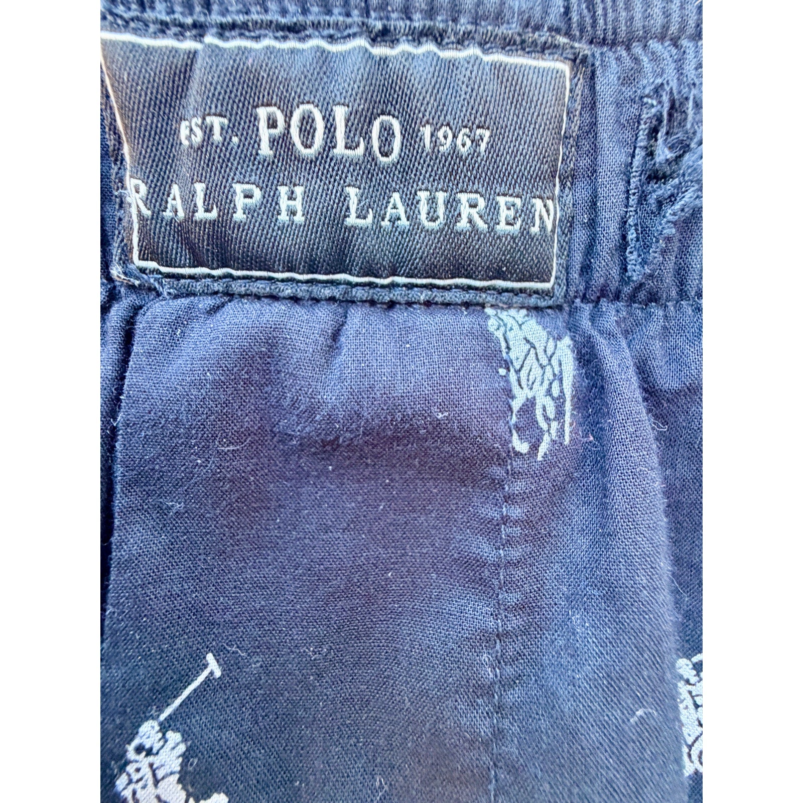 Polo Ralph Lauren Sleepwear Pants Mens S Black All Over Pony Print Pajama Lounge