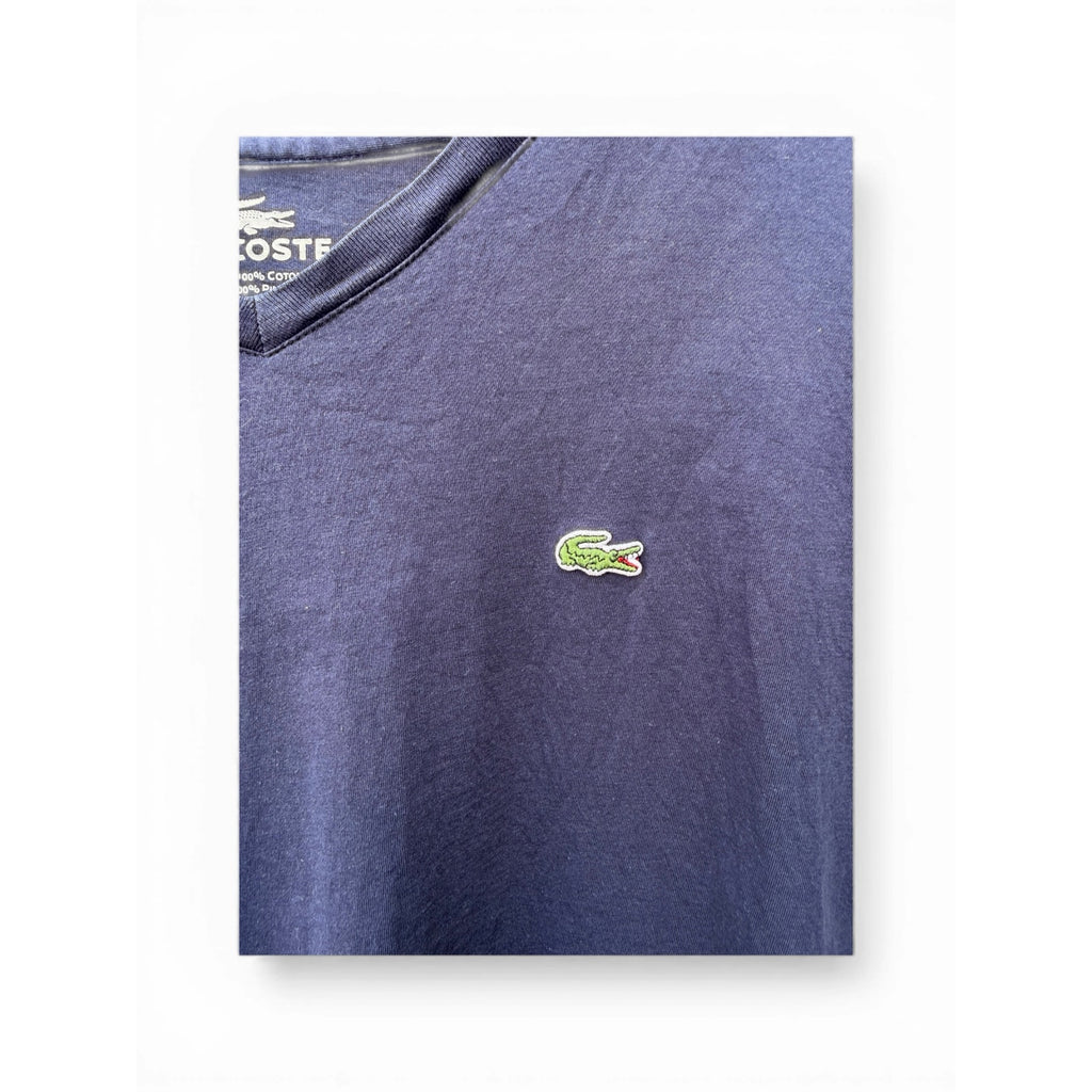 Lacoste T Shirt Mens Large Navy Pima Cotton Classic