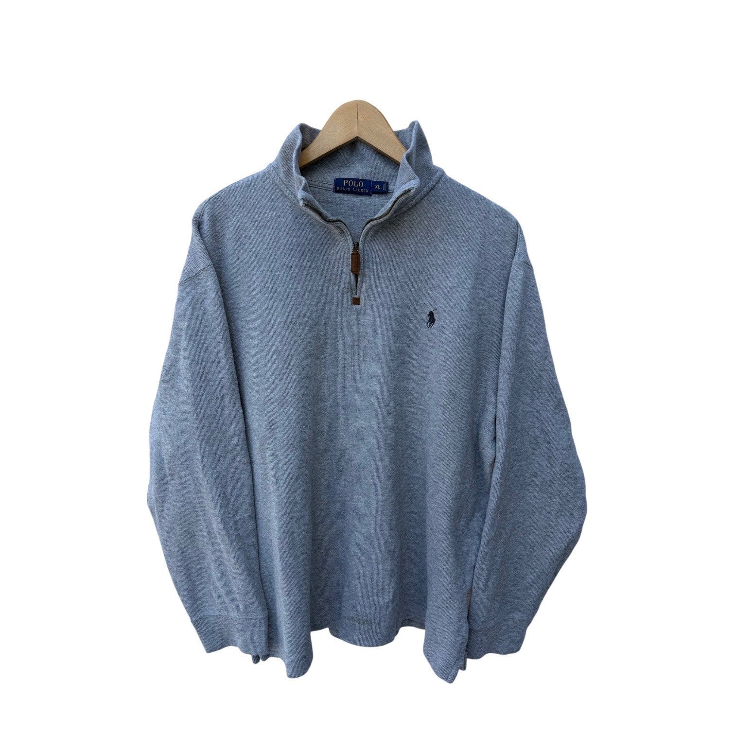 Polo Ralph Lauren Quarter Zip Pullover Mens XL Gray Pony Logo Sweatshirt