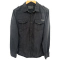 Ocean Current Black Button Up Shirt Mens Large Striped Snap Front Long Sleeve