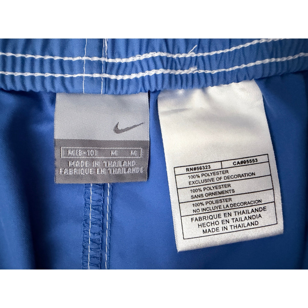 Nike Mens Medium Blue Swim Trunks Board Shorts Drawstring Swoosh