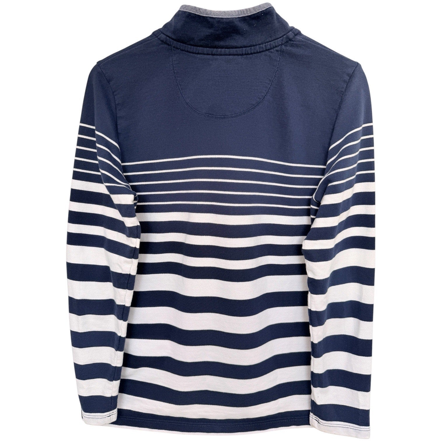 LL Bean Rugby Shirt Mens Medium Navy White Striped Long Sleeve Casual Classic