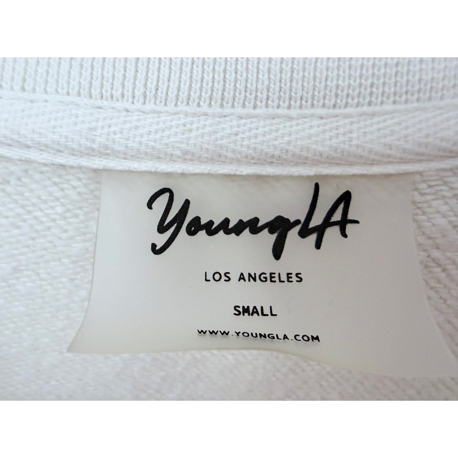 YoungLA Cropped Sweatshirt Womens Small White Oversized Pullover