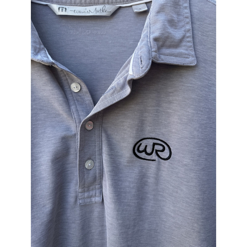 TravisMathew WP Logo Golf Polo Shirt Mens Large Purple Performance Polo