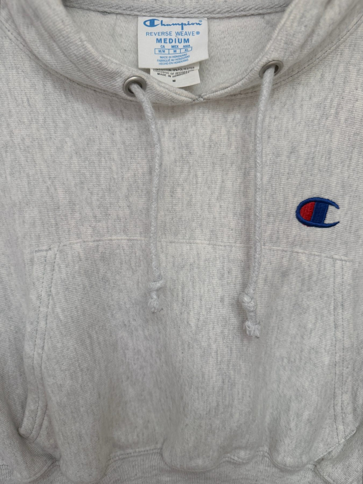 Champion Women's White Reverse Weave Cropped Hoodie Hoodie — view 4