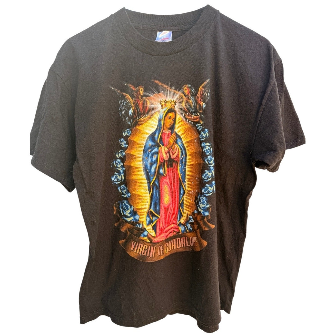 Virgin De Guadalupe Religious Graphic T Shirt Tennessee River Mens L