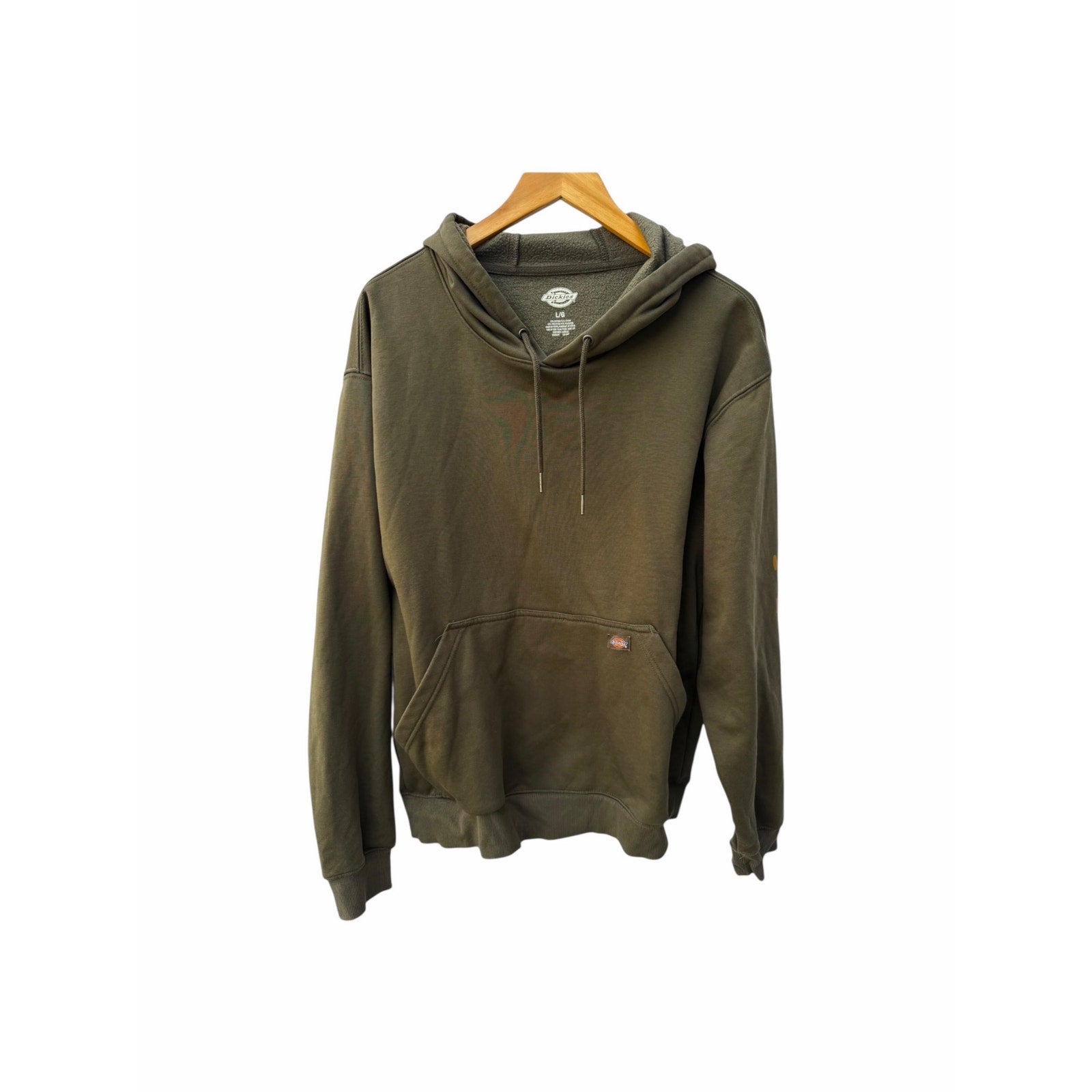 Dickies Hoodie Mens L Olive Green Workwear Pullover Streetwear