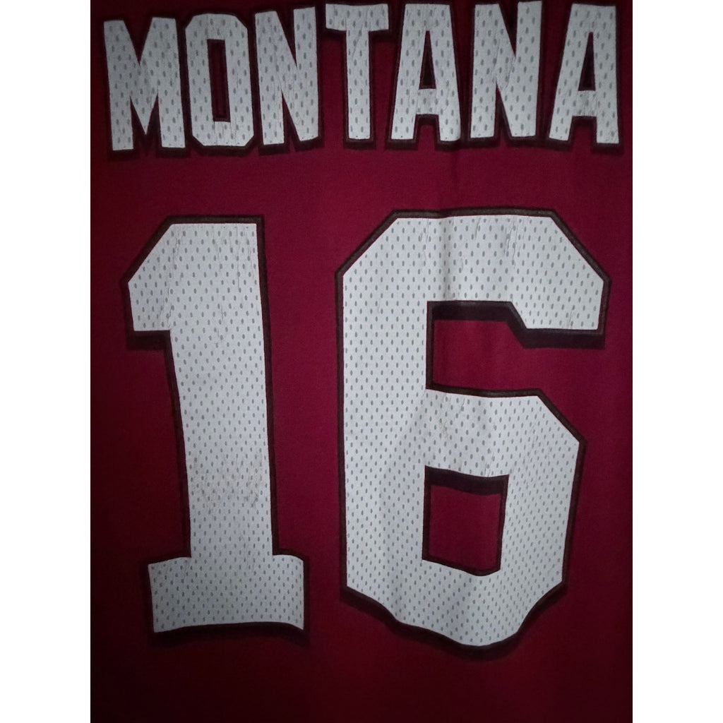 Majestic Joe Montana Hall of Fame San Francisco 49ers Graphic T Shirt Mens L Red