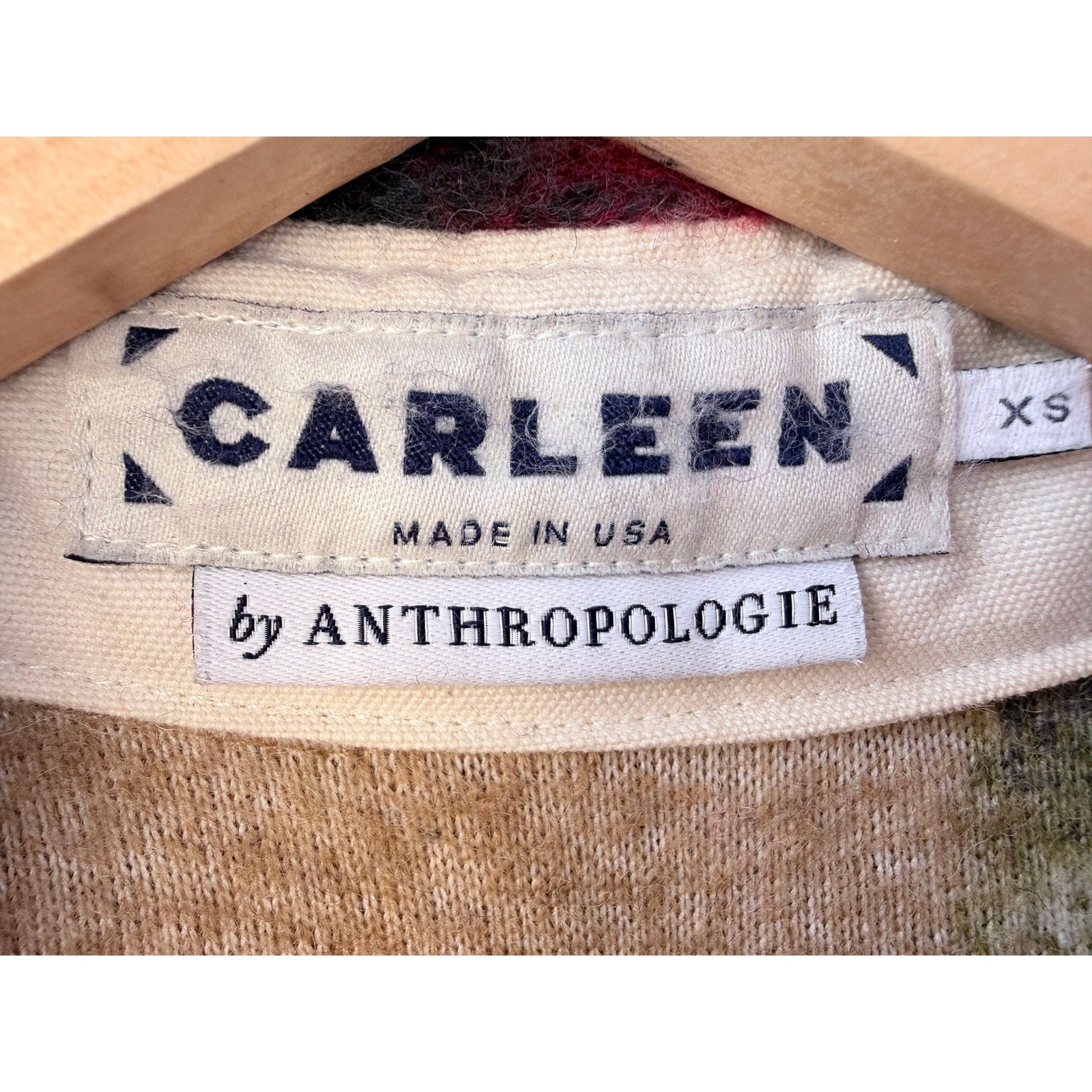 Carleen Anthropologie Womens Jacket XS Floral Wool Blend Snap Front USA Made