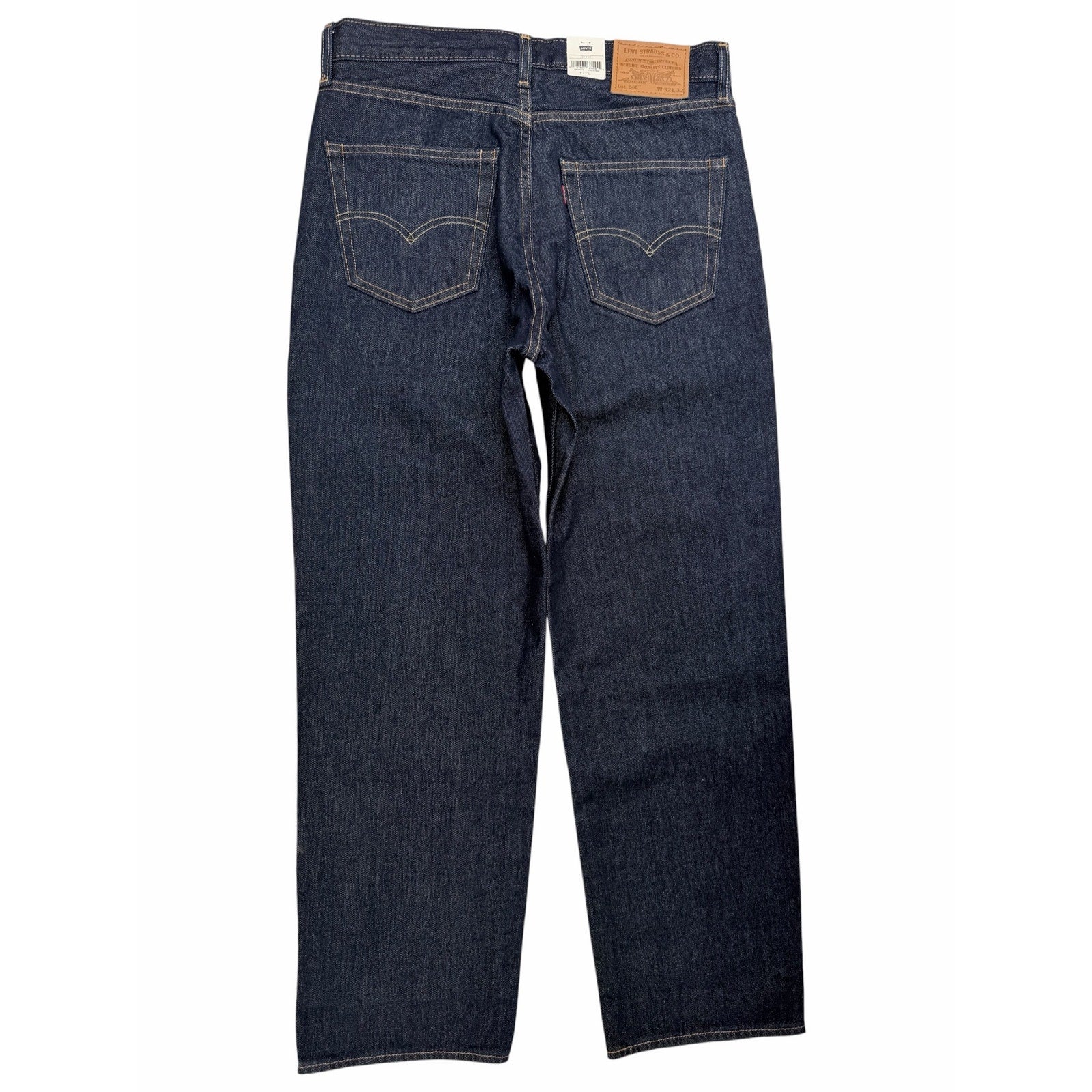 Levis 568 Loose Straight Jeans Mens 32x32 Dark Wash Premium Denim New With Tags