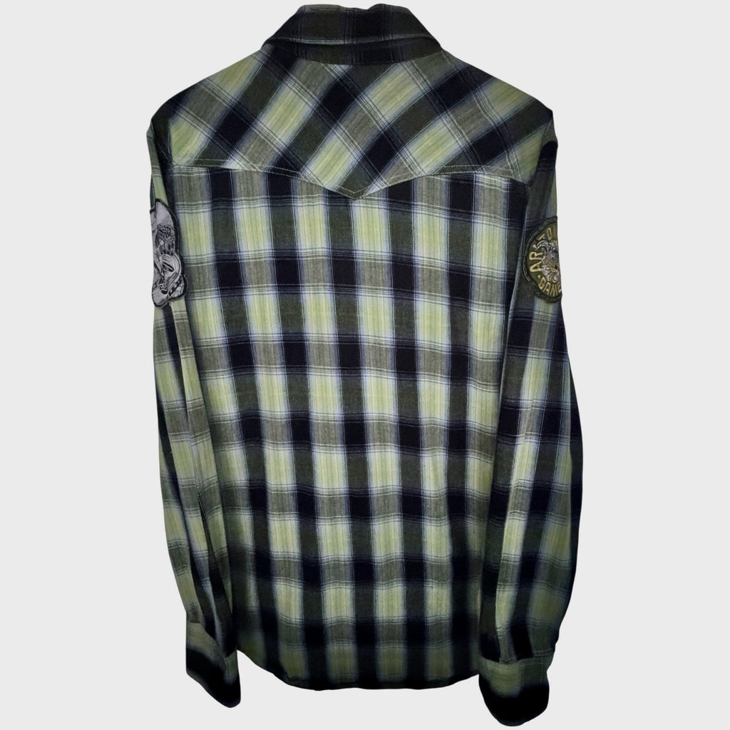 Rolling Paper Co Plaid Snap Shirt Mens XXL
