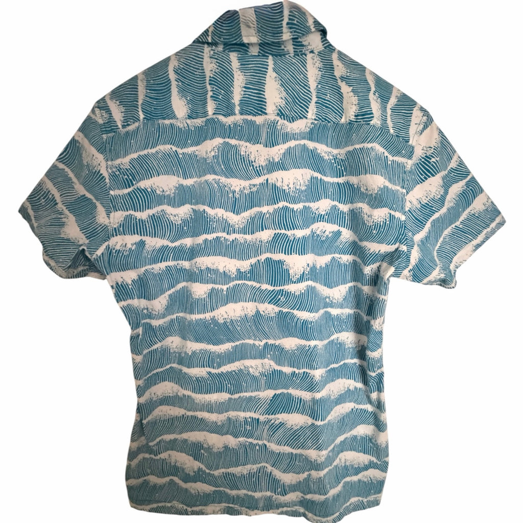 Tori Richard Resort Shirt Men's M Wave Print