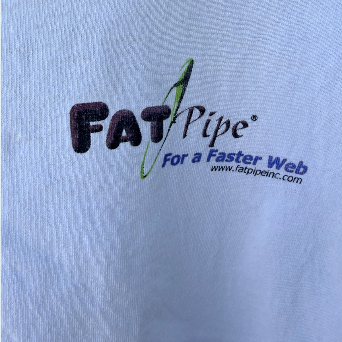 Single Stitch FatPipe Extreme Graphic TShirt Mens Medium White Tech Internet Tee