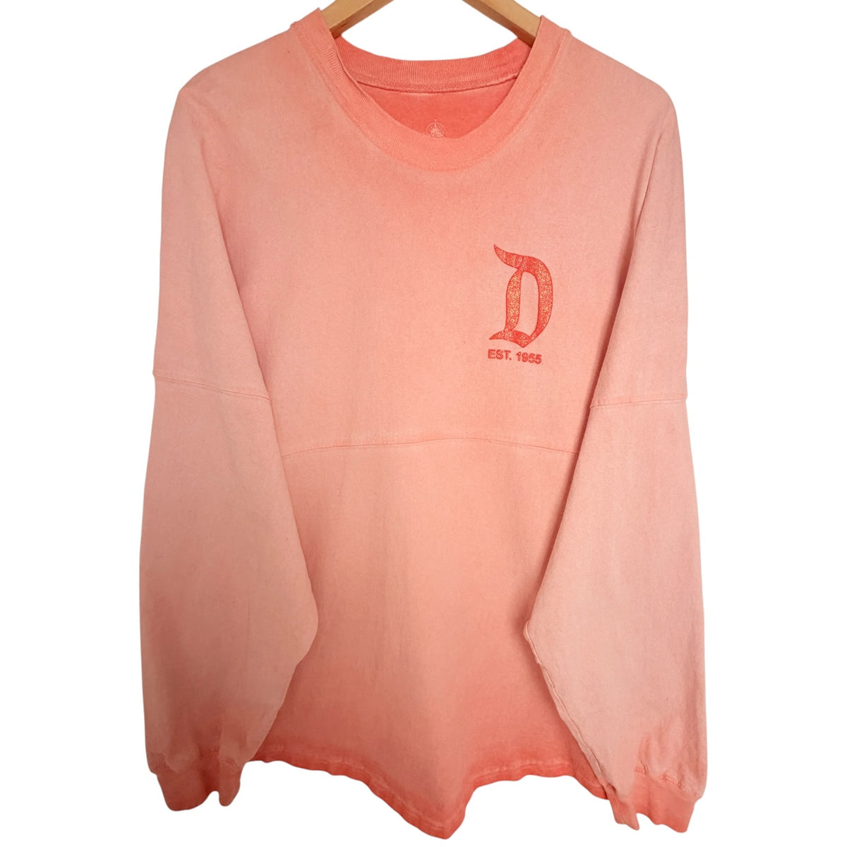 Disney Coral Pink Disneyland Glitter Spirit Parks Jersey - L