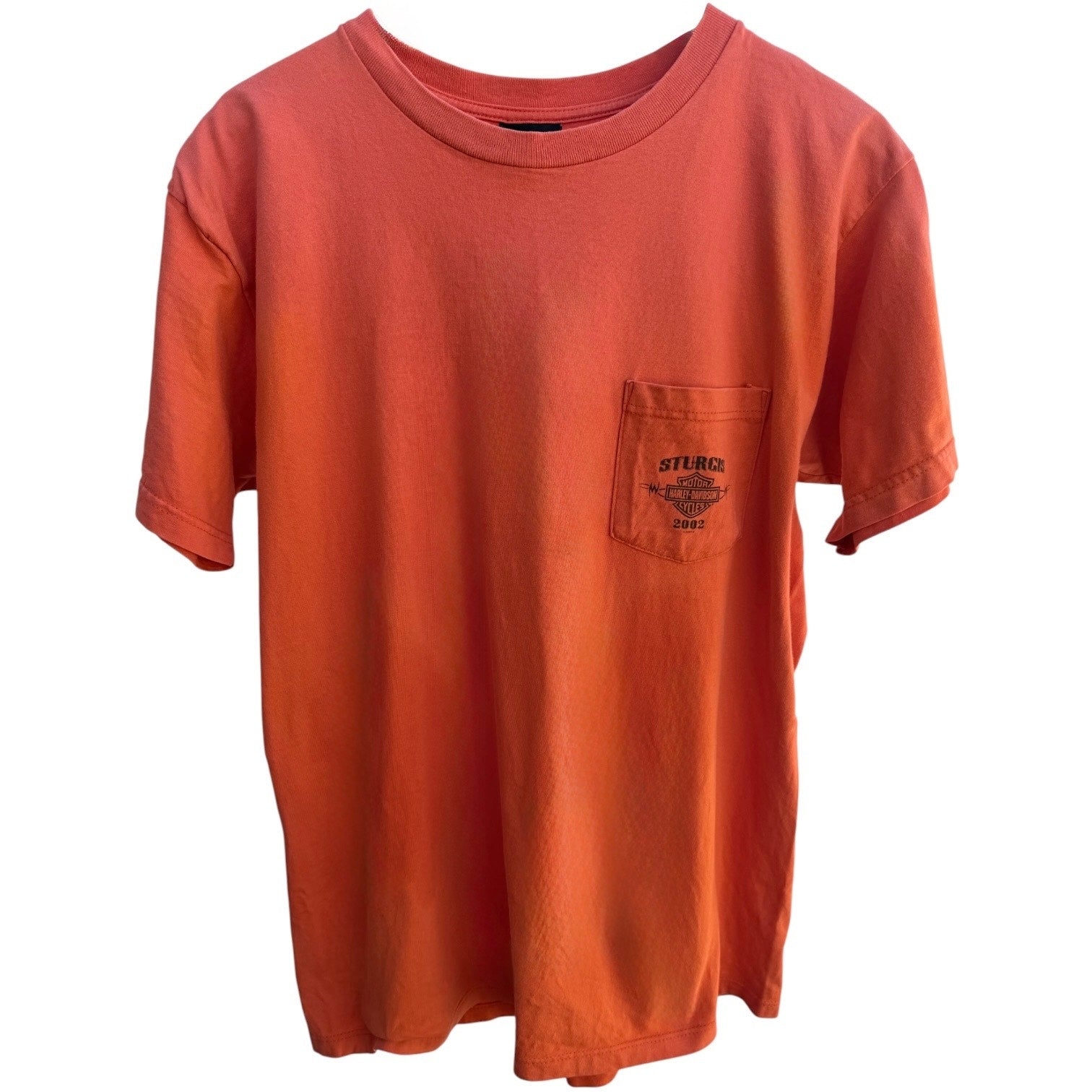 Harley Davidson Sturgis 2002 T Shirt Mens L Orange Black Hills Rally Biker