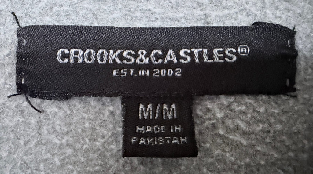 Crooks & Castles Men's Gray Death Row Records Hoodie — brand label