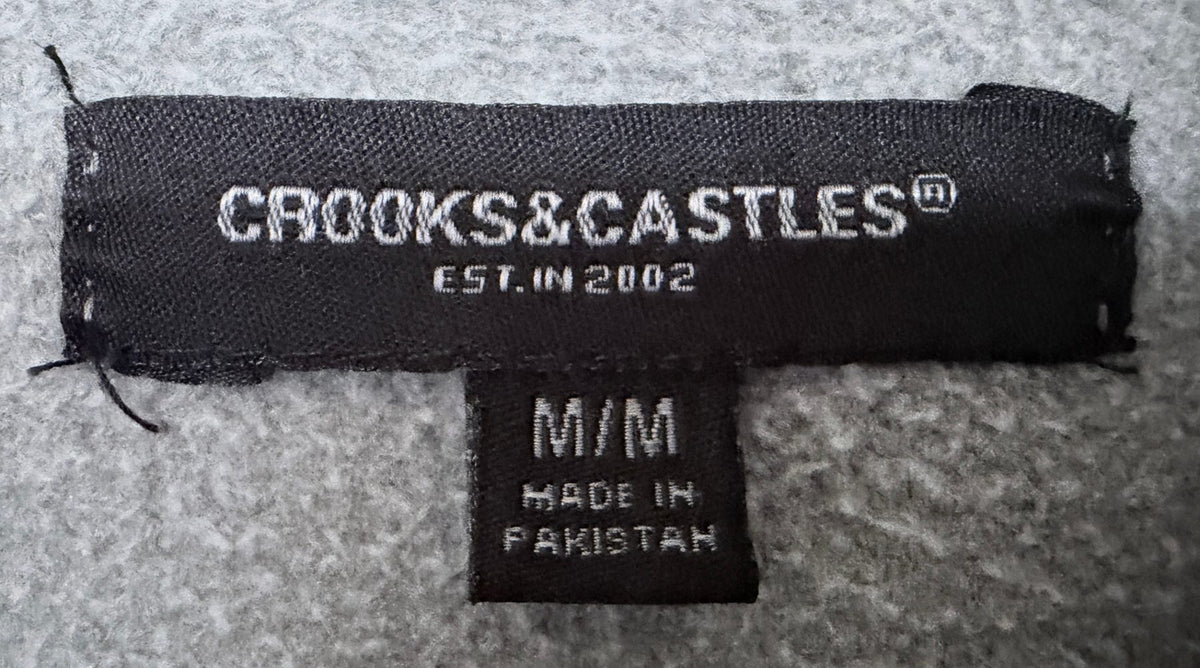 Crooks & Castles Men's Gray Death Row Records Hoodie — brand label