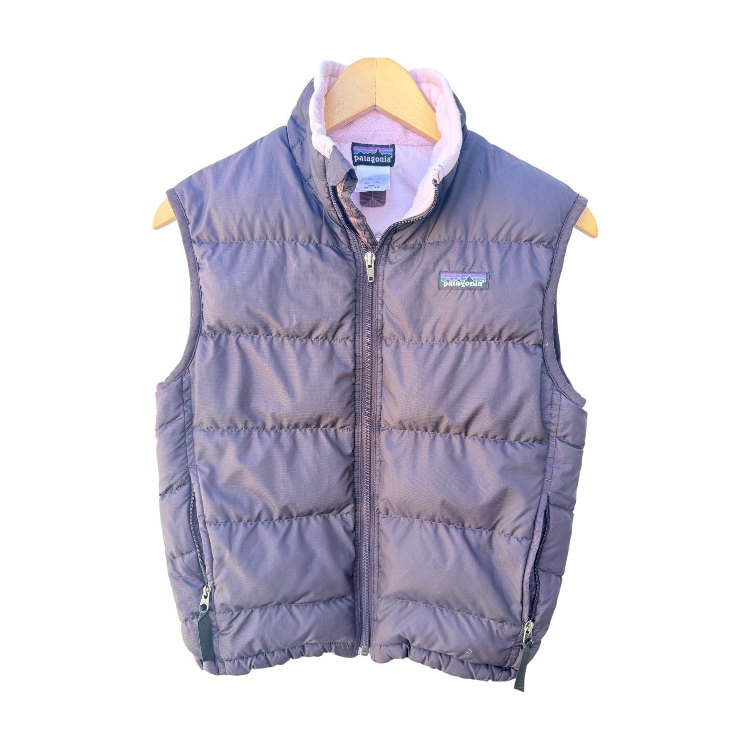 Patagonia Kids Puffer Vest Purple Pink Insulated Full Zip Outdoor Vest