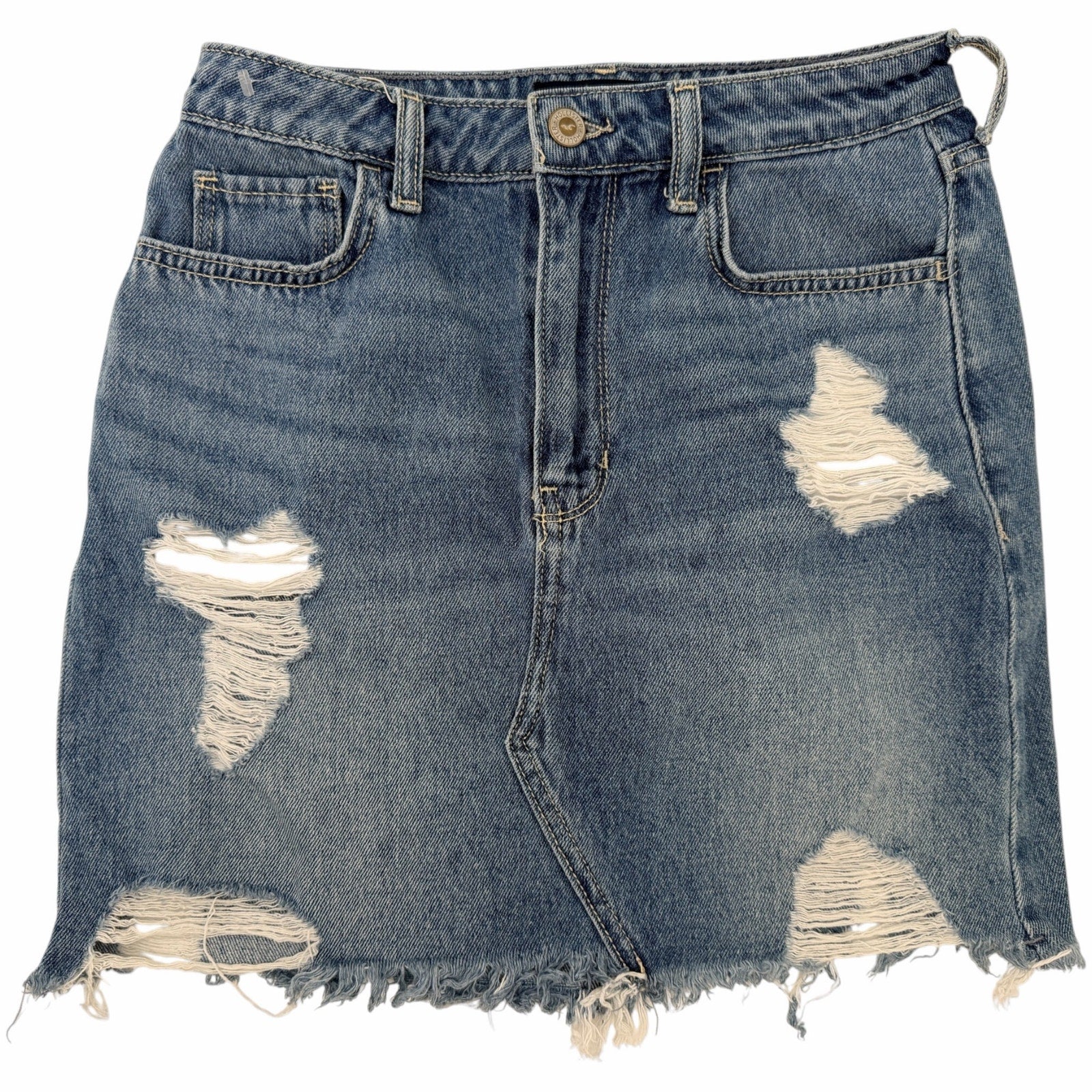 Hollister Women's Distressed Denim Mini Skirt 3 W26