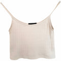 Brandy Melville White Pointelle Crop Cami Tank Top Spaghetti Strap One Size