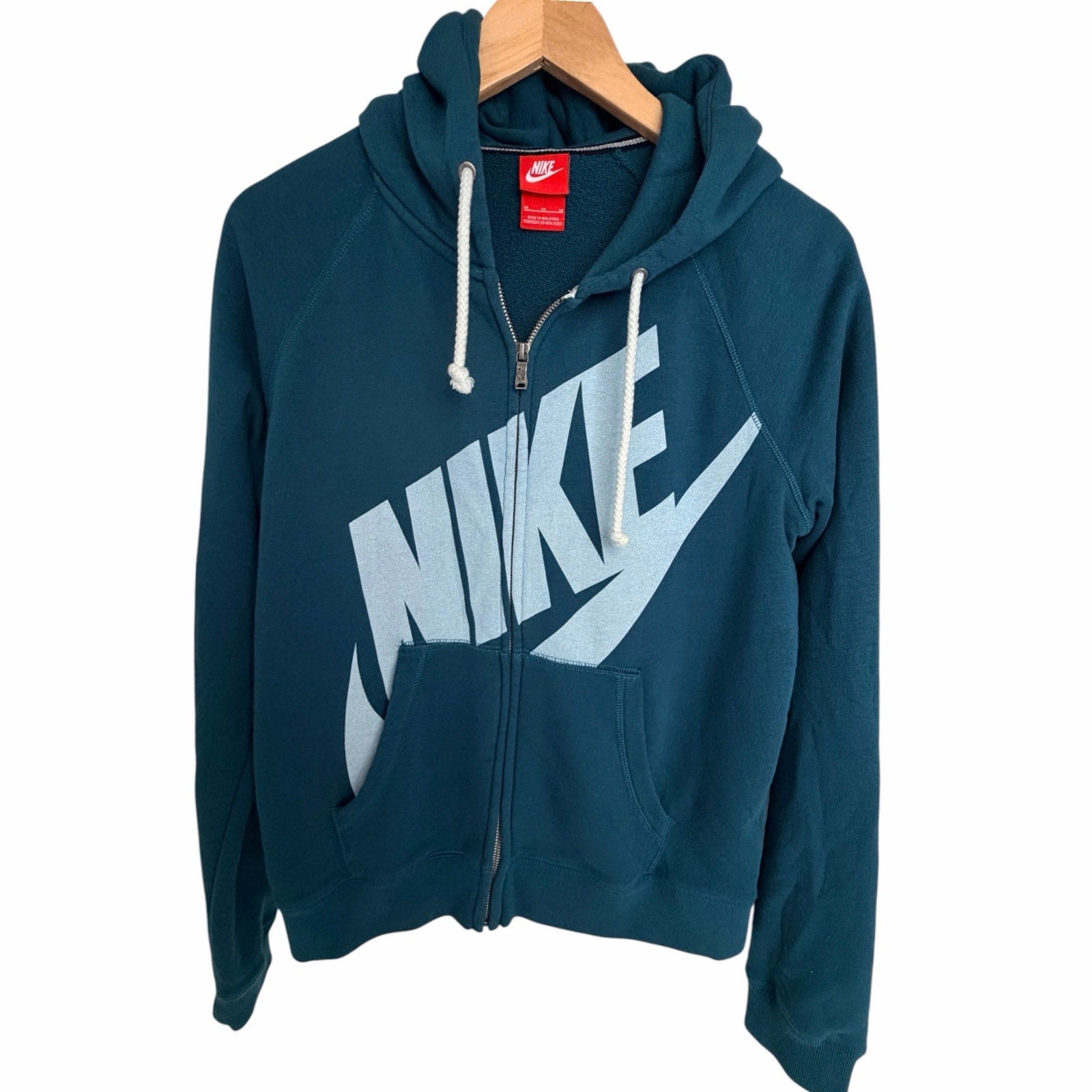 Nike Big Logo Hoodie Womens Medium Teal