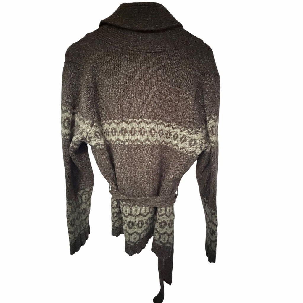 Woolrich Fair Isle Shawl Collar Belted Cardigan Women's Medium