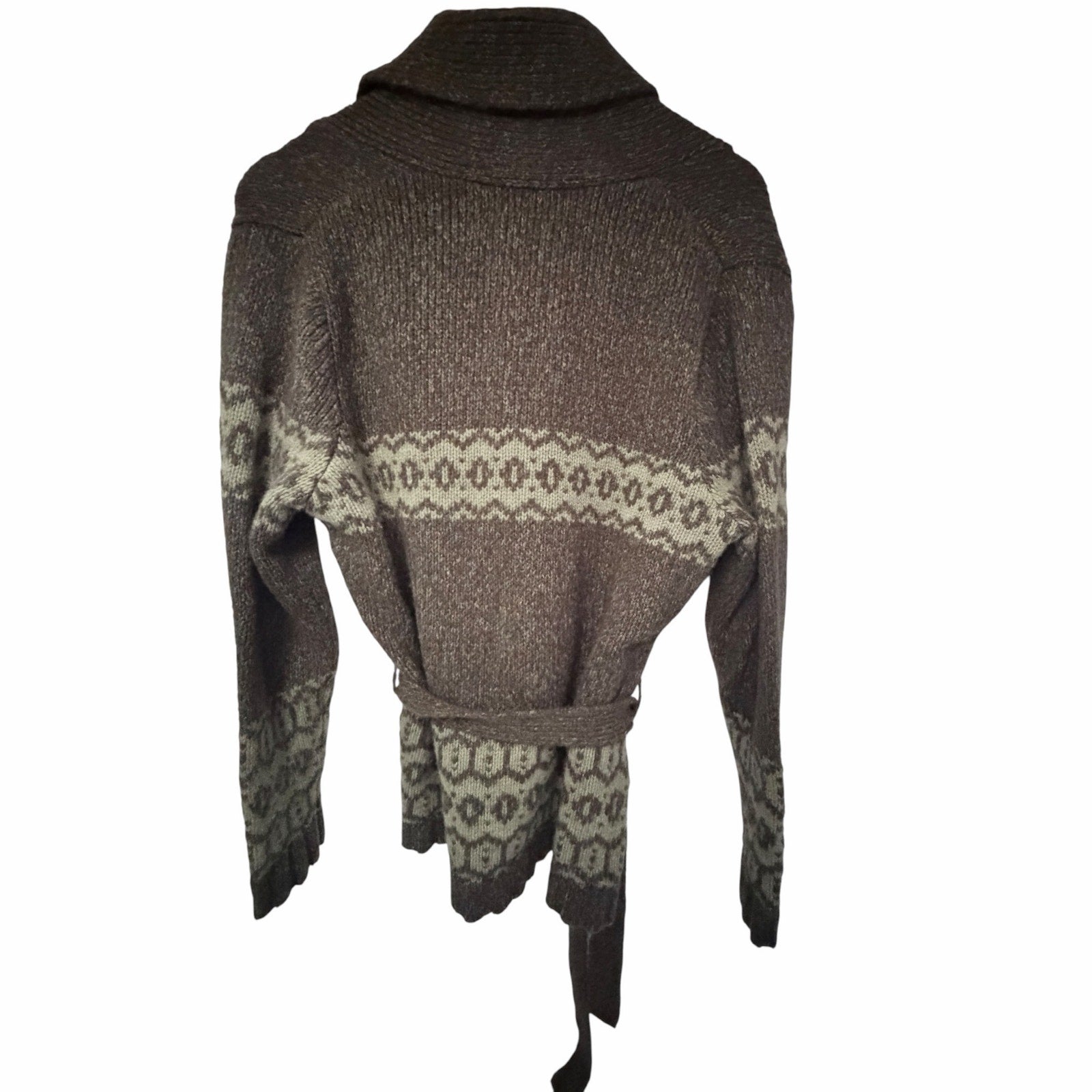 Woolrich Fair Isle Shawl Collar Belted Cardigan Women's Medium