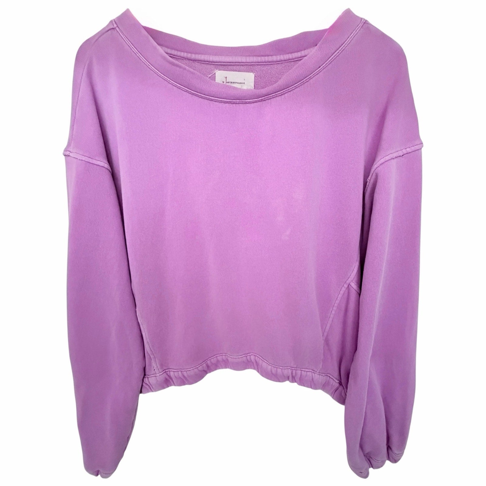 Anthropologie Purple Cropped Sweatshirt Womens M