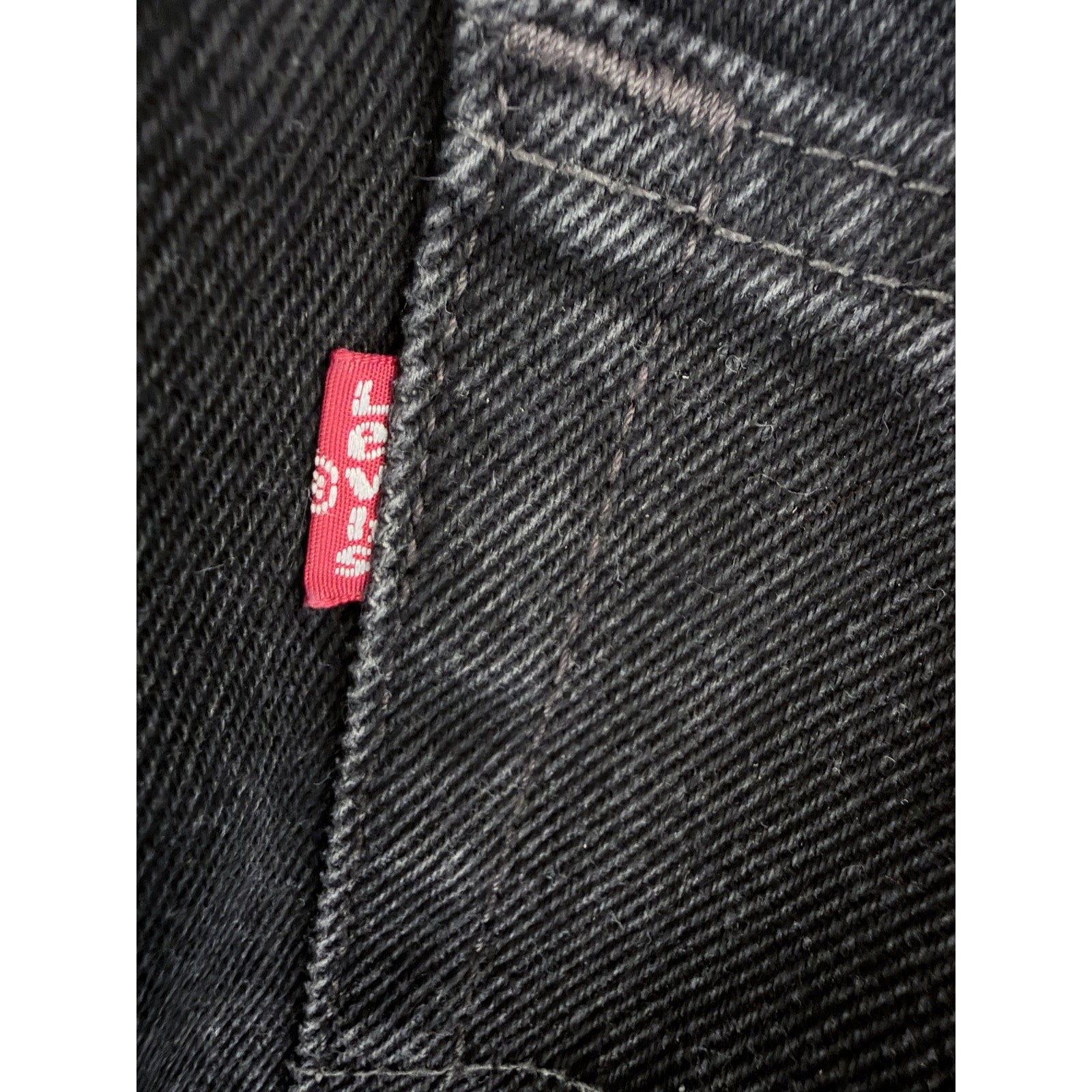 Levis 505 Mens 38x32 Black Regular Fit Straight Leg Jeans Denim