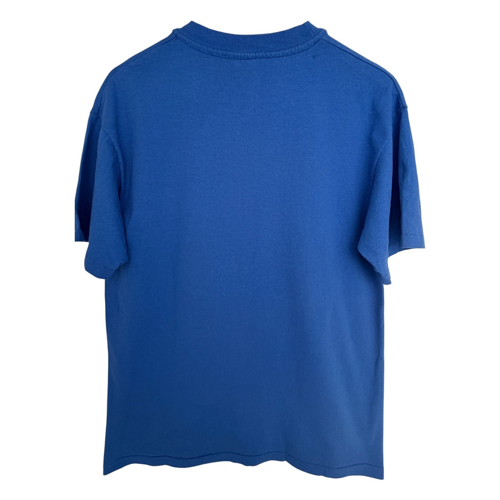 Vintage Chicago Cubs T Shirt Mens Large Blue MLB USA Made Hanes Baseball Graphic