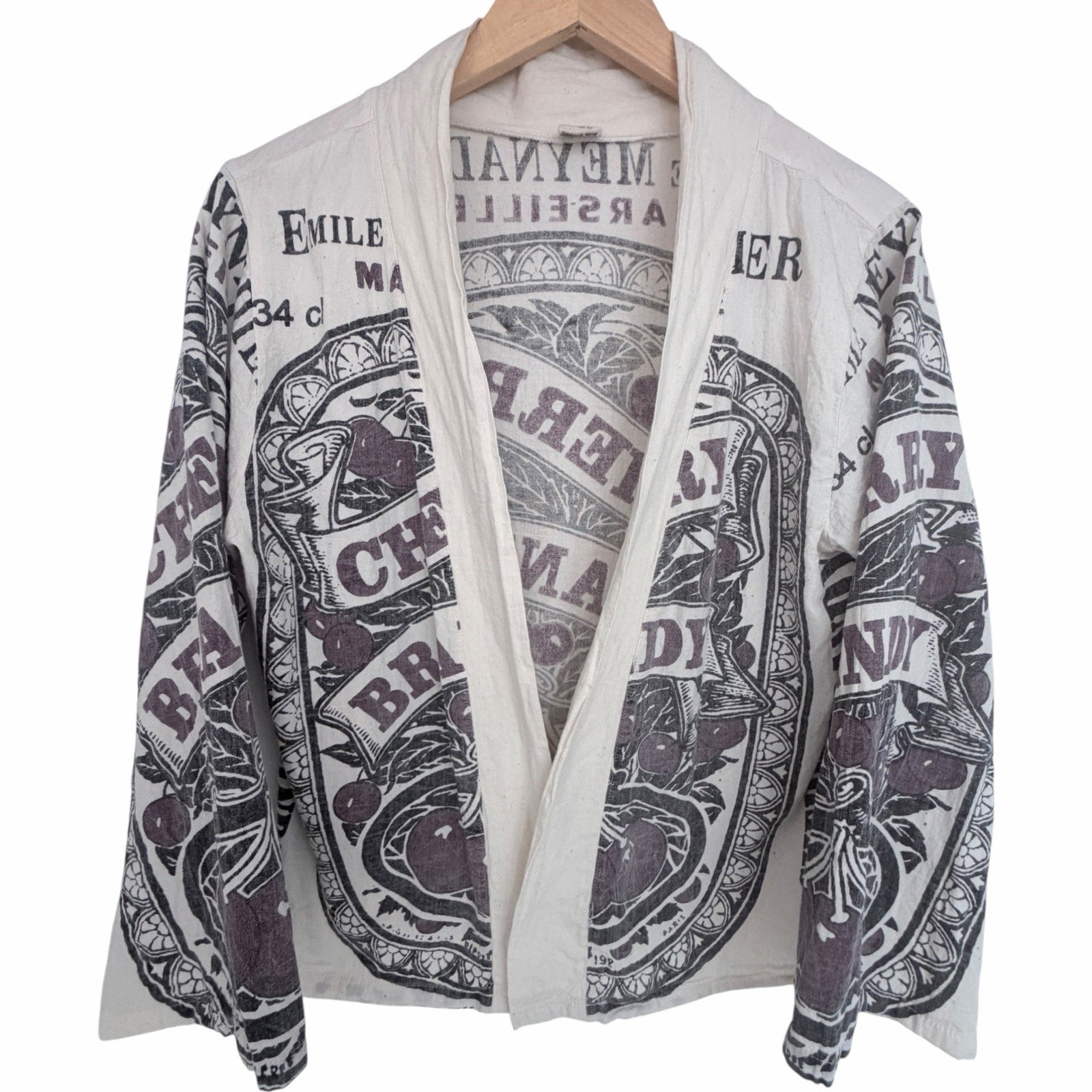 Cherry Brandy Graphic Cardigan Womens Open Front