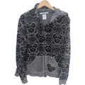 Disney Parks Mickey Mouse Hoodie Womens 2X Gray Black Velour Zip Up Jacket