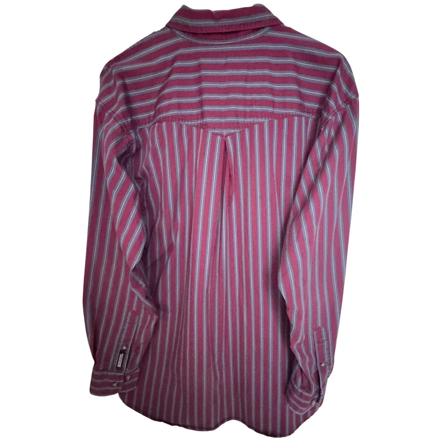Resistol Rodeo Gear Stripe Western Shirt Mens Medium Burgundy Gray Cowboy