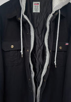 Dickies Men's Black Full-Zip Hooded Jacket — brand label