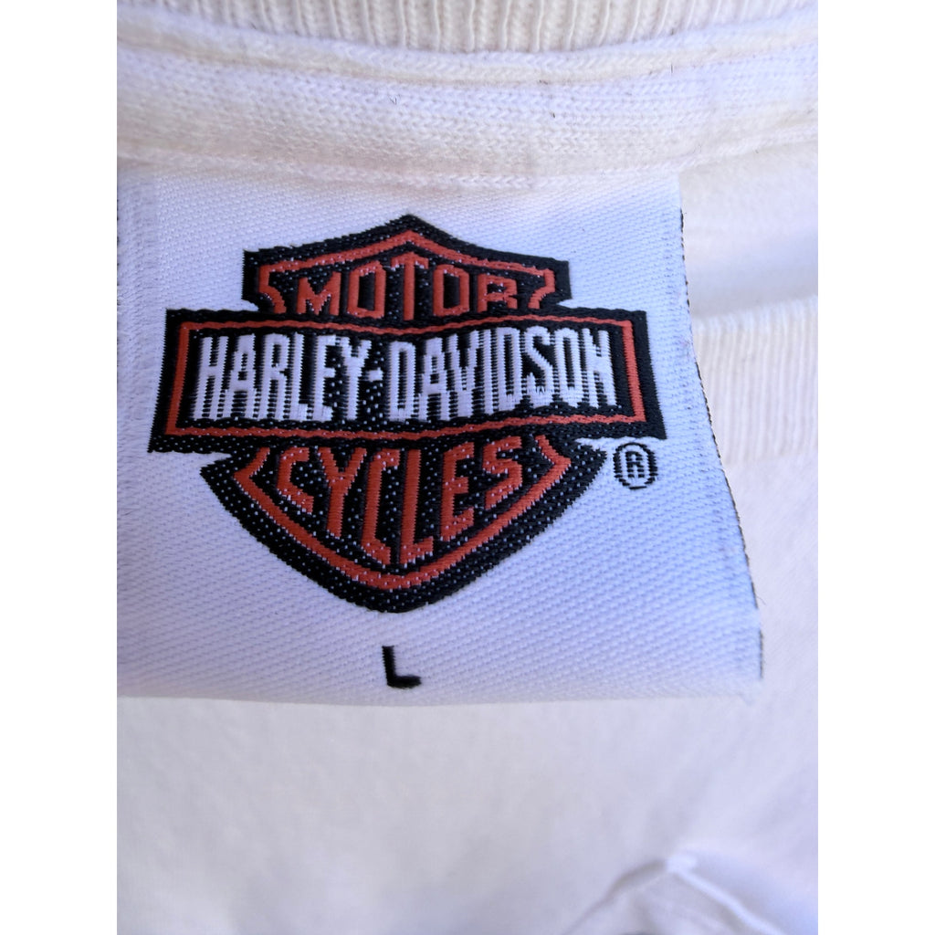 Harley Davidson Willie G Skull Sturgis 2002 Pocket T Shirt Mens Large White