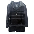 Burton Full Zip Hoodie Mens Medium Gray Black Striped Skate Snowboard Jacket
