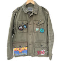 Converse One Star Custom Military Jacket Mens Medium Green Punk Patch Coat