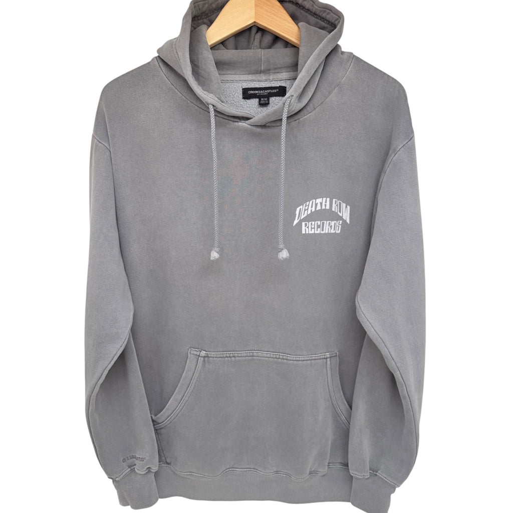 Crooks & Castles Men's Gray Death Row Records Hoodie — front view
