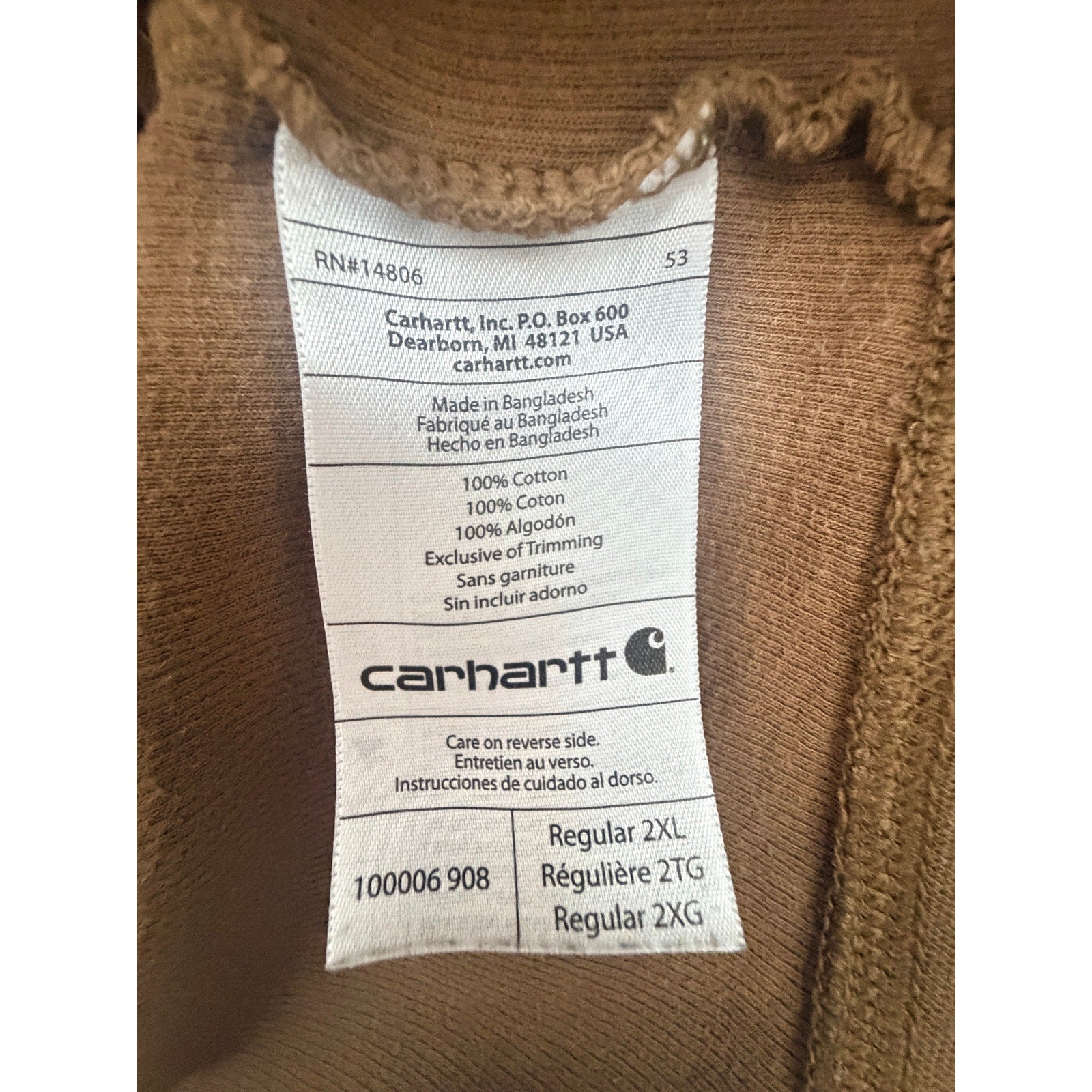 Carhartt Sweater Knit Elbow-Patch Crewneck Men's 2XL Brown