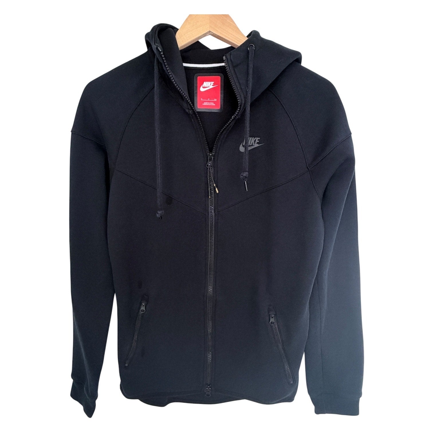 Nike Tech Fleece Hoodie Womens Small Black Full Zip Sweatshirt Jacket
