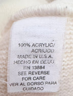 IZOD Men's White Cable-Knit Mock Neck Striped Sweater — fabric content tag