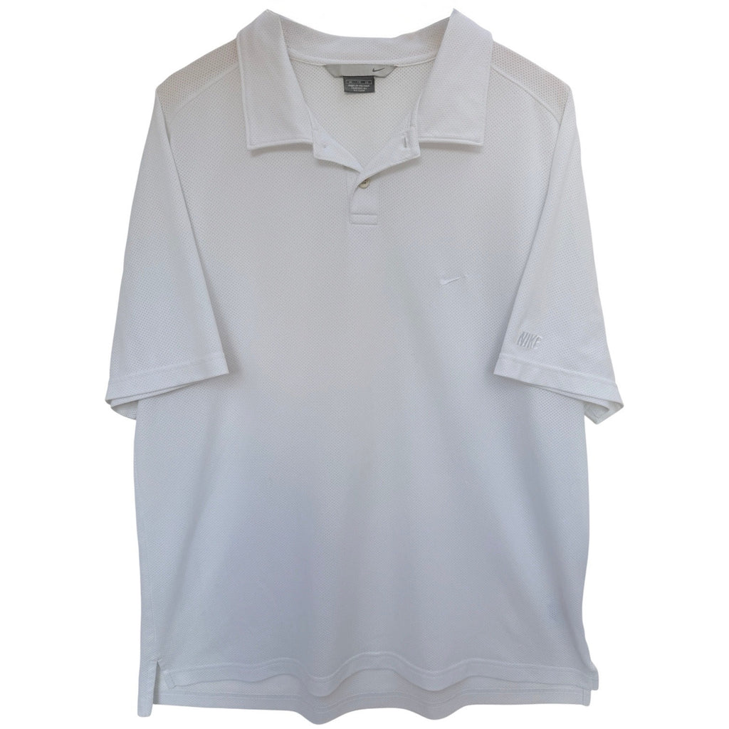Nike Golf Dri Fit Polo Shirt Mens XL White Performance Short Sleeve Athletic