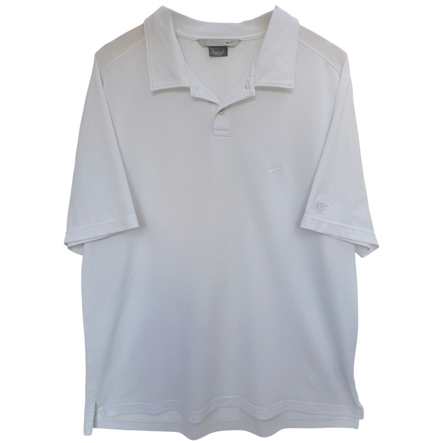 Nike Golf Dri Fit Polo Shirt Mens XL White Performance Short Sleeve Athletic